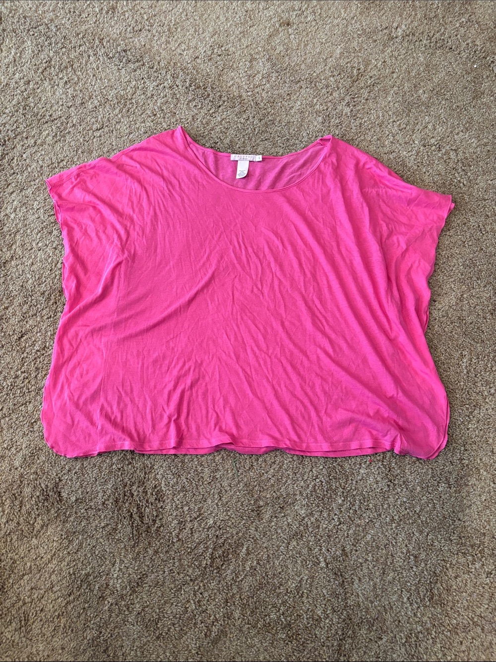 Calypso St. Barth Bright Pink Boxy Scoop-Neck Crop Top